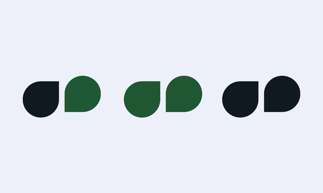 Variantes en color de la versión reducida del icono de Liminal, en negro y verde, para tamaños pequeños o espacios limitados